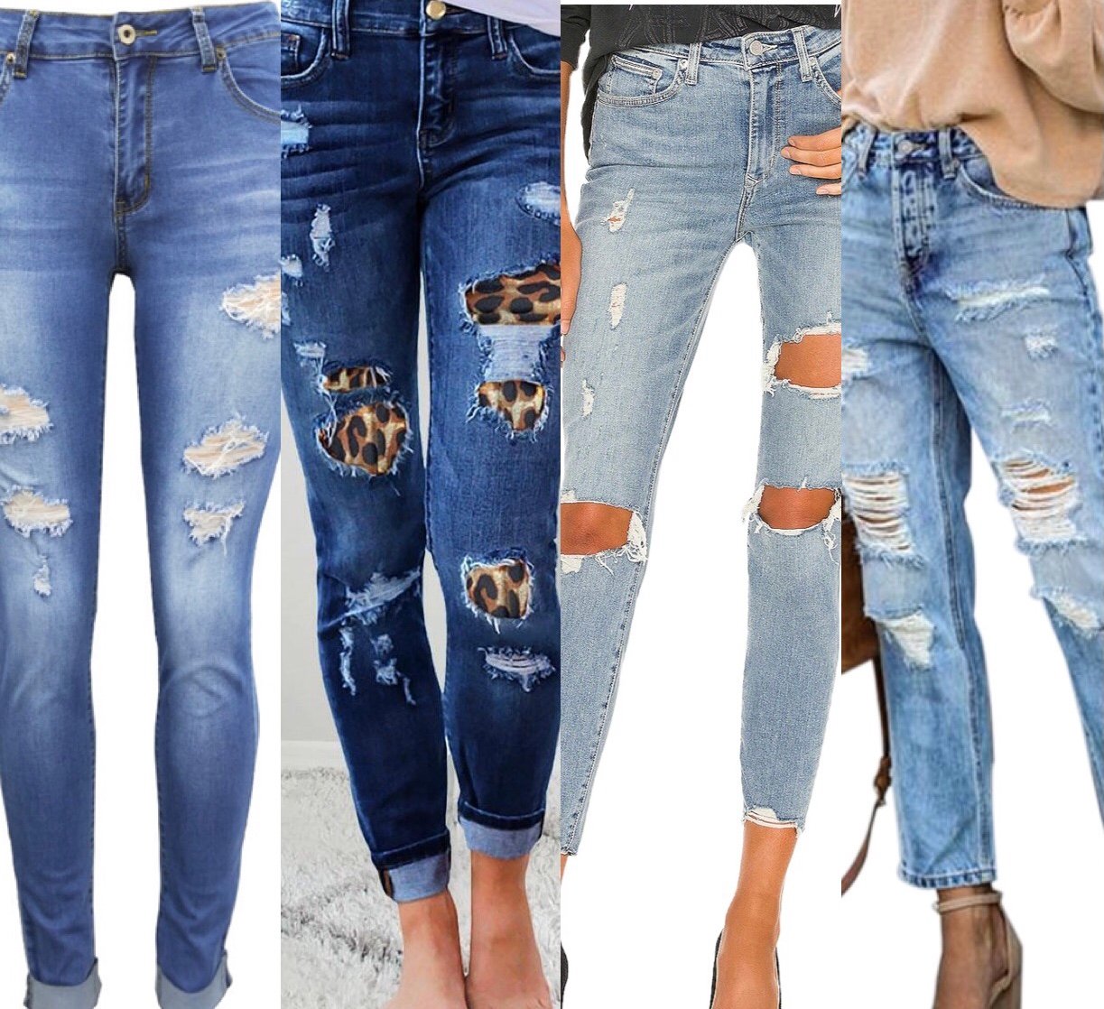 Wholesale Ripped Boyfriend Jeans Trendy Affordable Clothing
