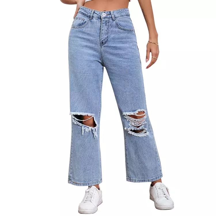 Chinese Jeans Factory Women Custom Boot Cut Jeans Factory
