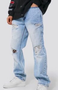 Wholesale Straight Leg Rip & Repair Jeans For Men Jeans Maker