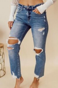 Women Slim Fit Ripped Manufacturer Distressed Jeans Suppliers For Wholesale