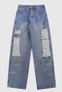 Best Women Blue Wash Ripped Jeans Manufacturers China Distressed Jeans For Women