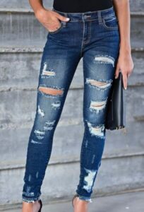 Women's Custom Ripped Jeans Supplier Destroyed  Jeans Wholesale