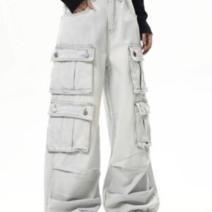 Wholesale Multi Pocket Cargo Jeans For Women Multi Pocket Jeans Manufacturer China