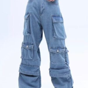 Women Custom Multi Pocket Jeans Supplier Chinese Multiple Pocket Jean
