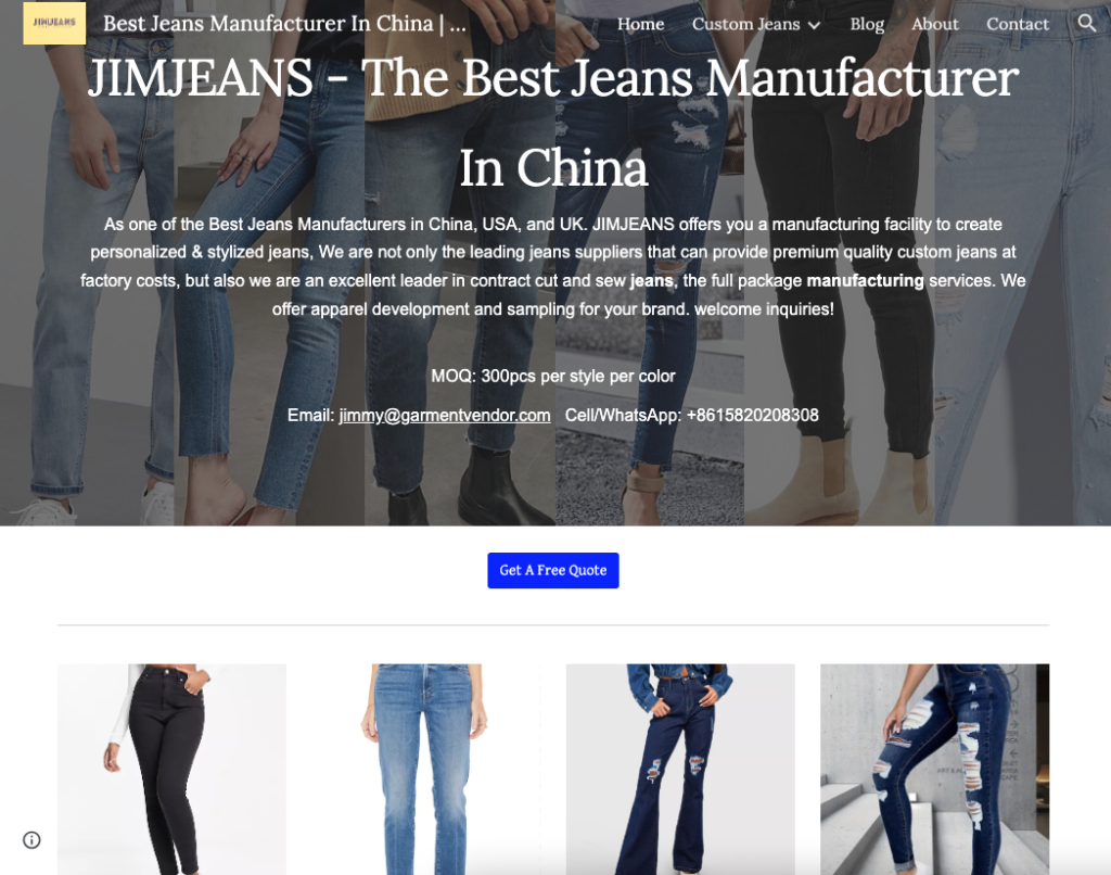 Top Clothing Manufacturers in China, JIMJEANS stands out as one of the best jeans manufacturers in China